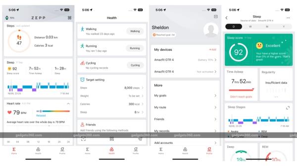 AMazfit GTR 4 Zepp App Sleep Tracking gadgets 360 AmazfitGTR4 Amazfit