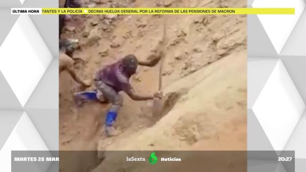 用铁锹和徒手挖掘:刚果矿难后营救9名被困矿工